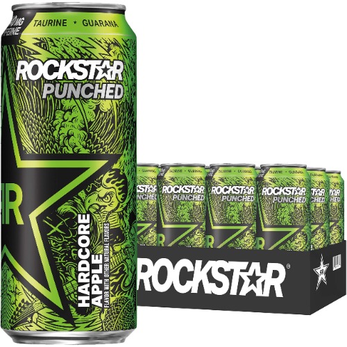 Rockstar Energy Drink Punched Hardcore Apple, 16Oz (Pack of 12) - Punched Hardcore Apple