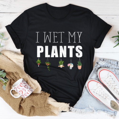 I Wet My Plants Tee - Black Heather / XL