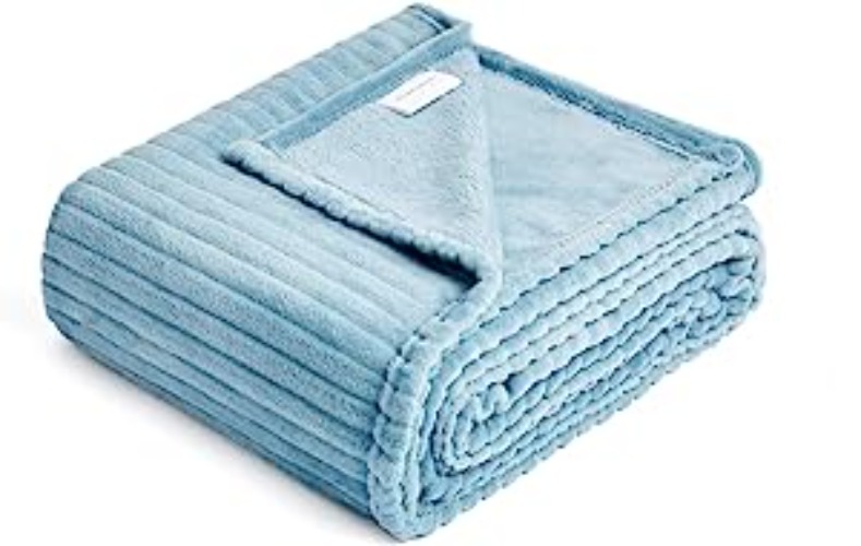 FFLMYUHUL I U Fuzzy Throw Blanket with Super Soft and Warm Throw Flannel Blanket Light Blue … - Mt07-light Blue 50"L x 60"W