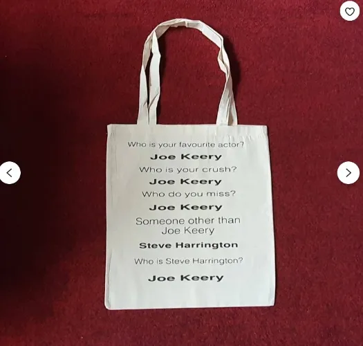 (Includes Shipping) Joe Keery/Steve Harrington tote bag