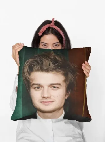 (Includes Shipping) Joe Keery Square Pillow Spun Polyester Square Pillow, Custom Throw Pillow Gift, Best Home & Office Decor, Funny Meme Dorm Decor Gift