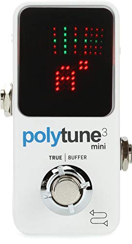 TC Electronic POLYTUNE 3 MINI Tiny Polyphonic Tuner with Multiple Tuning Modes and Built-In BONAFIDE BUFFER, White - Tuner