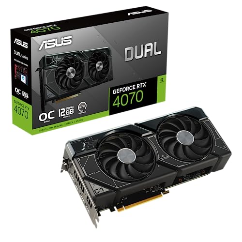 ASUS Dual GeForce® RTX 4070 OC Edition 12GB GDDR6X, IP5X, Auto-Extreme Technology, 144-Hour Validation Program, HDMI 2.1a, DP 1.4a - RTX 40 Series - RTX4070|OC|Black