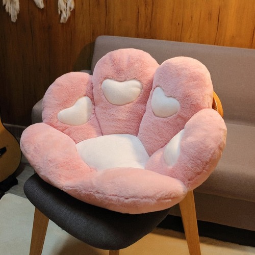 1pc/ 2 Sizes Soft Cozy Paw Pillow Cushion for Chair - heart pink / 80cm