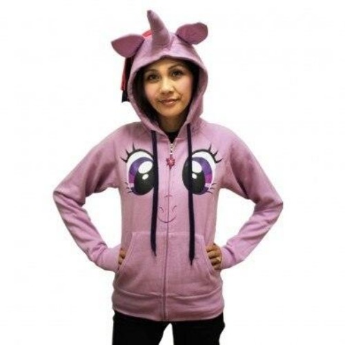 Twilight Sparkle Face Lilac Costume Hoodie with Mane & Horn | 2X
