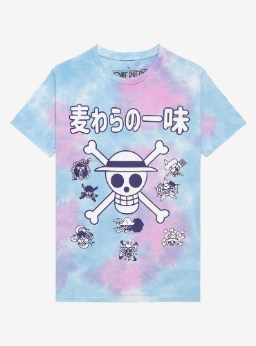 One Piece Jolly Rogers Tie-Dye Boyfriend Fit Girls T-Shirt