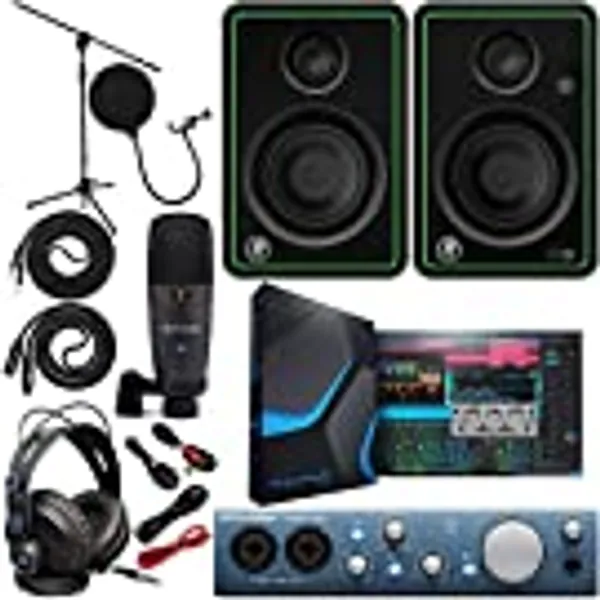 PreSonus AudioBox iTwo 2x4 Audio Recording Interface for USB/iPad and iOS Devices Studio Bundle with Studio One Artist Software Pack with Mackie CR3-X Pair Studio Monitors