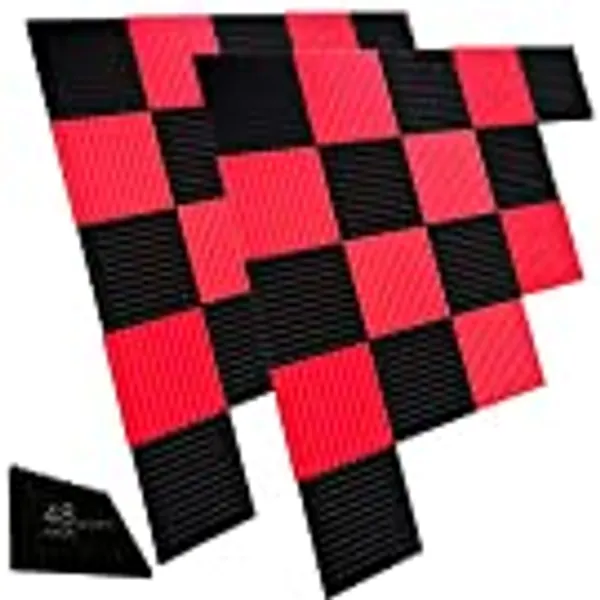 48 Pack Black/red 12"X 12"X1" Acoustic Panels Studio Soundproofing Foam