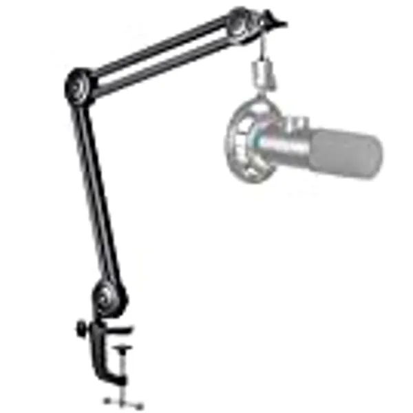 FIFINE Microphone Arm Stand-Heavy Duty Boom Arm, Suspension Scissor Adjustable Mic Stand with Desk Mount, 5/8" Screw, Cable Ties, for Recording Gaming Streaming Podcasting-BM63