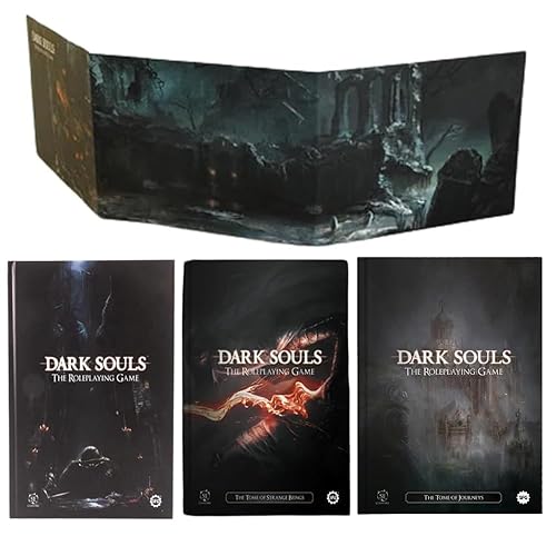 Steamforged Games Dark Souls RPG Book Bundle: Core Book, The Tome of Strange Beings, The Tome of Journeys, and GM Screen (4 Items)