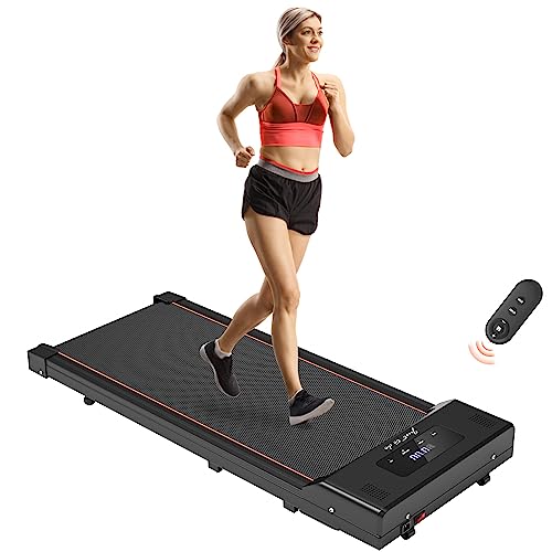 TODO Under Desk Treadmill Portable Walking Pad Treadmill, Quiet Flat Slim with Remote Control and LED Display, Walking Jogging for Home Office Use - Black