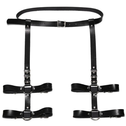 Double garter harness - black