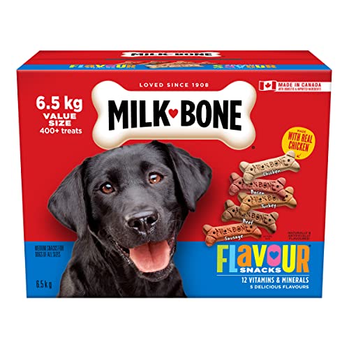 Milk-Bone Flavour Snacks Dog Biscuits Medium Sized Dog Treats, Assorted Flavours, 6.5kg Box - Medium Dog - 6.5Kg Box
