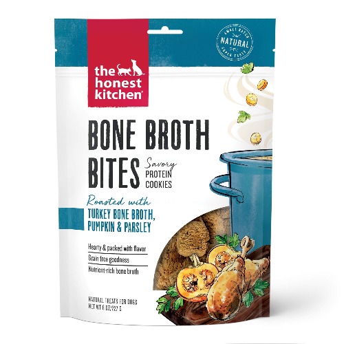 The Honest Kitchen Bone Broth Bites: Roasted With Turkey Bone Broth & Pumpkin, 8 Oz Bag - Turkey Broth & Pumpkin