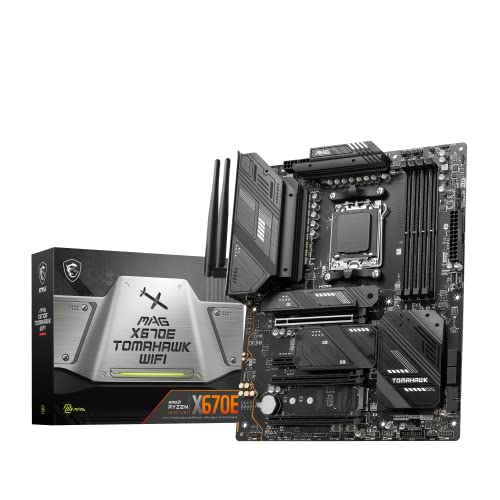 MSI MAG X670E Tomahawk WiFi Gaming Motherboard (AMD Ryzen 8000/7000, AM5, DDR5, PCIe 5.0, SATA 6Gb/s, M.2, USB 3.2 Gen 2, Wi-Fi 6E, Bluetooth 5.3, 2.5Gbps LAN, HDMI/DP, ATX) - ATX - MAG X670E TOMAHAWK WIFI