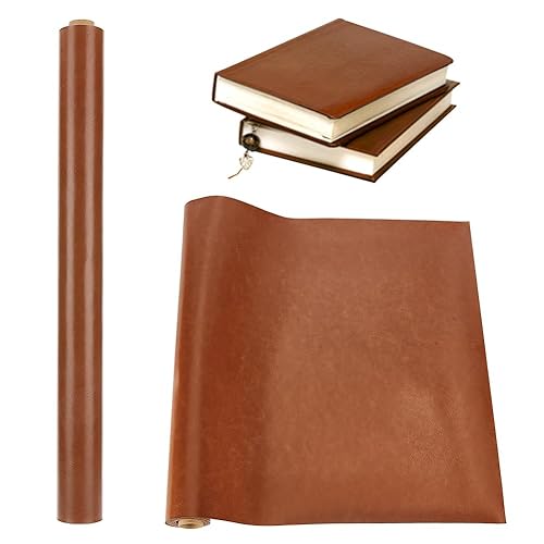 OLYCRAFT 120x43cm Sienna Imitation Leather Book Binding Cloth Bookcover 0.7mm Thick Imitation Leather Book Cloth Leather-Like Book Cover for Book Binding Gift Box Making DIY Crafts - Sienna - 120x43cm