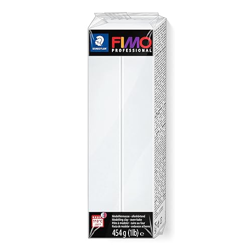 STAEDTLER 8041-0 FIMO Professional Oven-Hardening Polymer Modelling Clay, 454g - White (Single Block) - White - 454g
