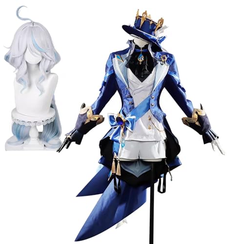 Cosplay Life Genshin Impact Fontaine Cosplay Costume Cartoon Wig Full Suit Halloween Costume for Women Men Fans - Large - Furina+wig