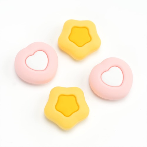 GeekShare Cute Silicone Joycon Thumb Grip Caps, Joystick Cover Compatible with Nintendo Switch / OLED / Switch Lite,4PCS -- Cream Heart - 
