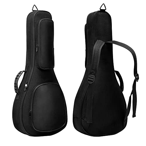 Deviser Mandolin case Packpack 0.5 Inch Thick Padding ABS Handles Mandolin bag 28 Inch mandolin gig bag with picks Black (Black)