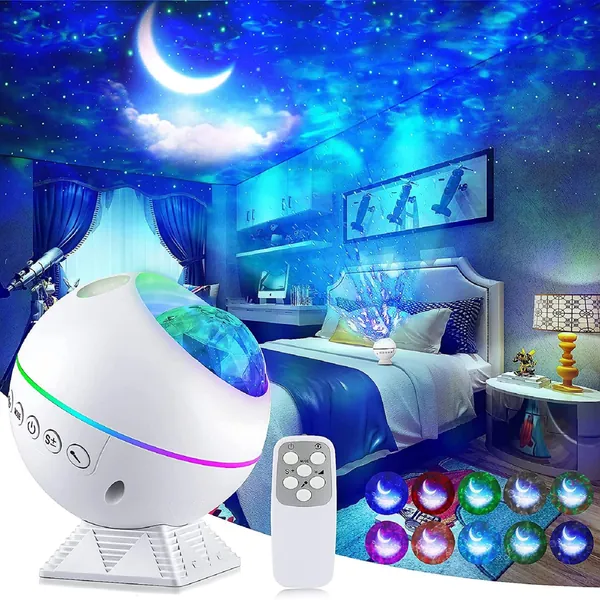Galaxy Projector Star Projector, 3 in 1 Night Light Projector with Remote Control, Nebula Cloud Ceiling Light Projector with 40 Colors, 360° Magnetic Base Moon Galaxy Projector for Bedroom Kids Adults