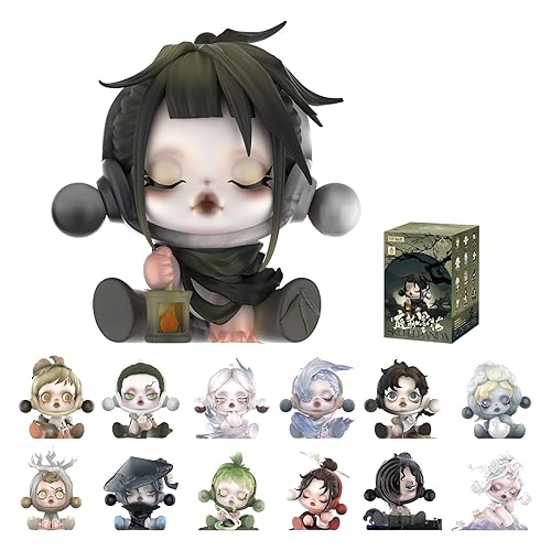 POP MART SKULLPANDA The Ink Plum Blossom Series Figures, SKULLPANDA Blind Box Figures, Random Design Action Figures Collectible Toys Home Decorations, Holiday Birthday Gifts, Single Box - The Ink Plum Blossom - Single Box
