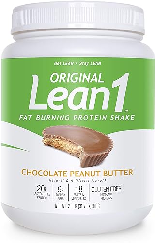 Original Lean1, Fat Burning Meal Replacement Shake, Chocolate Peanut Butter Flavor, 2.0 lbs.