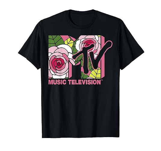 MTV Floral Roses Music Television Logo T-Shirt - Men - Red Heather - 3X-Large