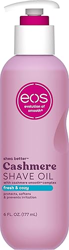 eos Cashmere Shave Oil, Fresh & Cozy, Soothing and Moisturizing, Prevents Irritation and Razor Burn, Entire Bikini Area-Approved, 6 fl oz - Fresh & Cozy - 6 Fl Oz (Pack of 1)