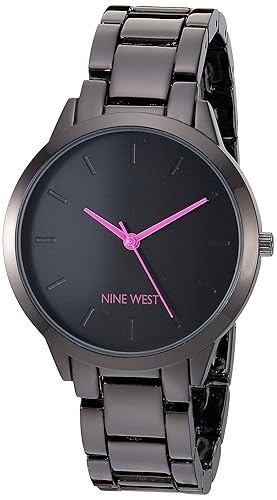 Nine West Women's Gunmetal Bracelet Watch - Gunmetal, Purple