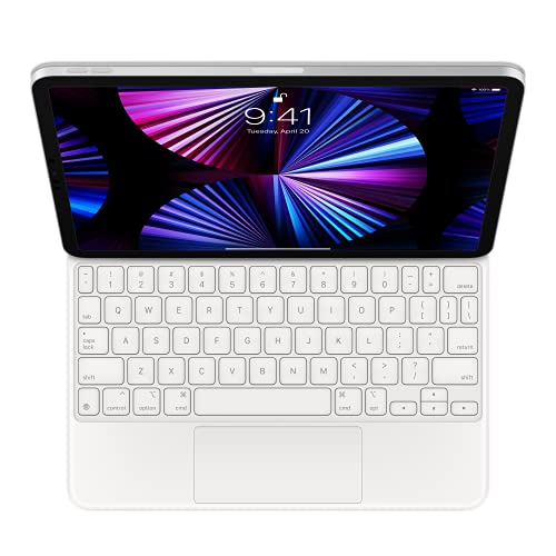 Apple Magic Keyboard: iPad Keyboard case for iPad Pro 11-inch (1st, 2nd, 3rd, 4th Generation) and iPad Air (4th, 5th Generation), Great Typing Experience, Built-in trackpad, US English - White - US English - White