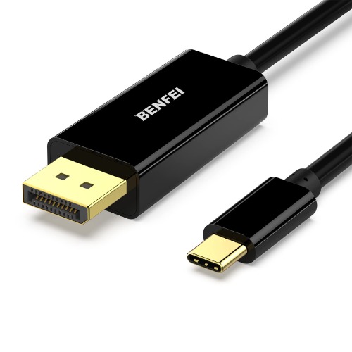 BENFEI USB C naar DisplayPort 1,8 m kabel (4K@60Hz 2K@144Hz), USB Type-C naar DP-adapter [Thunderbolt 3-compatibel] voor MacBook Pro/MacBook AirPad Pro 2022/2021/2020, Samsung Galaxy S21, Surface Book 2 - ABS-schaal - Zwart