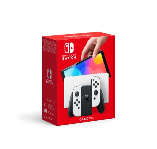 Nintendo Switch console (OLED-model): nieuwe versie, intense kleuren, 7 inch scherm - met een witte Joy-Con