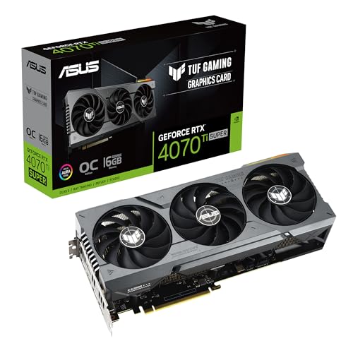 ASUS TUF Gaming NVIDIA GeForce RTX™ 4070 Ti Super OC Edition Gaming Graphics Card (PCIe 4.0, 16GB GDDR6X, HDMI 2.1a, DisplayPort 1.4a) - RTX 40 Super|16G - TUF Gaming - RTX4070TI|OC|Black