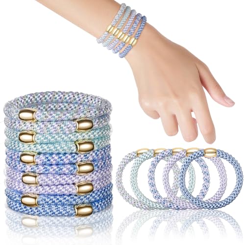 FORENEE Hair Ties No Damage - 10PCS Ponytail Holders - Elastic Hair Ties for Thick Hair - Braided Hair Bands for Women Girls's Hair - Blue Sky - 1 Count (Pack of 10) - 7.Blue Sky