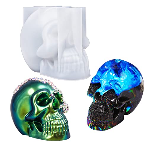 LET'S RESIN Silicone 3D Large Skull Shape Molds, Skeleton Skull Epoxy Resin Mold for Candle Making, Home Decor, Outdoor, Resin Casting Art Crafts - 1 Pc