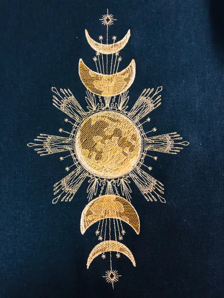 The Golden Moon Phases : Altar Cloth