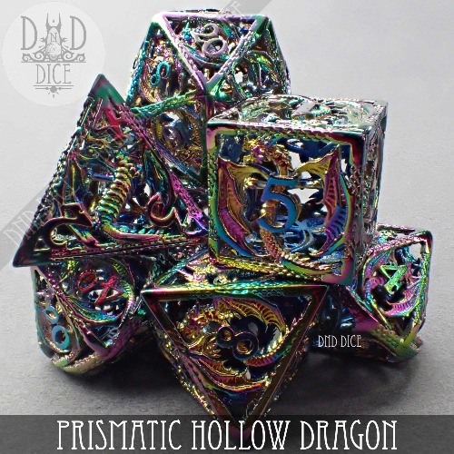 Prismatic Dragon Hollow Metal Dice Set (Gift Box)