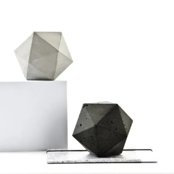 Concrete Icosahedron Sculpture 