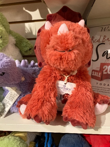 Red triceratops plush