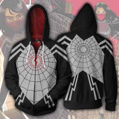 Unisex Spider Cindy Moon Zip Up Hoodie Sweatshirt Zipper Jacket Cosplay costume