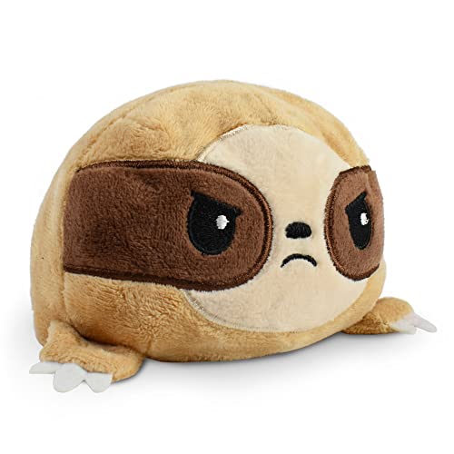 TeeTurtle - The Original Reversible Sloth Plushie - Brown - Cute Sensory Fidget Stuffed Animals That Show Your Mood 3.5 inch - Sloth