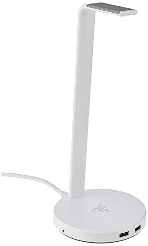 Razer Base Station V2 Headphone Stand Chroma: RGB Lighting - USB Charging – 3.5mm Port with Built-in DAC - Mercury White - V2 - Mercury White