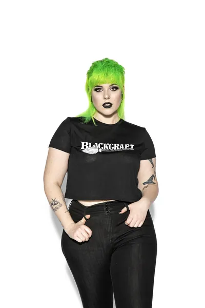 Blackcraft Broom Logo - Flowy Crop Tee | Medium