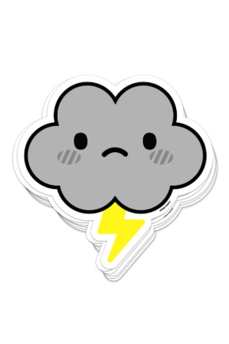 Grumpy Cloud Vinyl Sticker