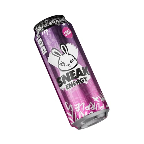 SNEAK | Cans Purple Storm | In-Game Focus Boost Energy Drink, Zero Sugar, Low-Calorie, Vegan | 500ml x 12 - Purple Storm
