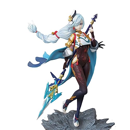 QAHEART Anime Figure Shenhe Figure Statue Model, Handmade Action Figure Sculpture Collectible Desktop Display Ornament New Year Gifts for Fans - Shenhe - 29cm
