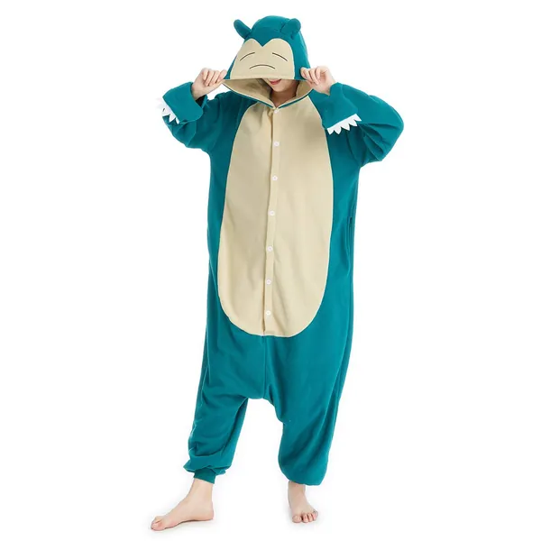 OGU' DEAL Adult Snorlax Onesies Pajamas Cosplay Animal Homewear Sleepwear Jumpsuit Costume Women Men - Blue Snorlax XX-Large