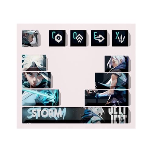 KEYOTIM Computer keyborads PBT Dye Upgrade 12 Keycap Set OME Profile Keycaps Keyset with Puller for Cherry Mx Gateron Kailh Switch Mechanical Keyboard (Jett-12key) - Jett-12key