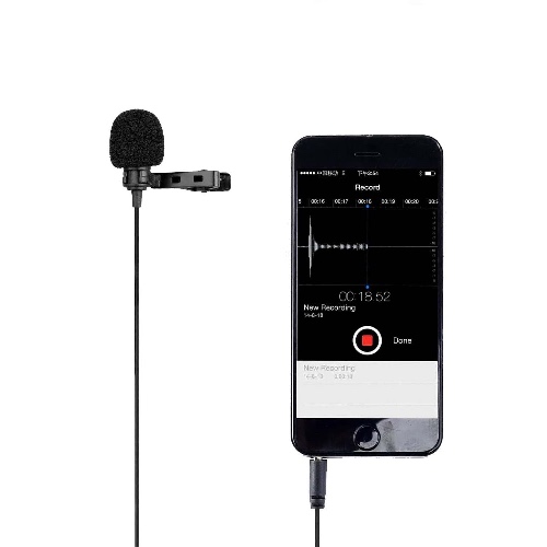 PM10 | Black or White Lavalier Microphone for Smartphones | Movo - Black